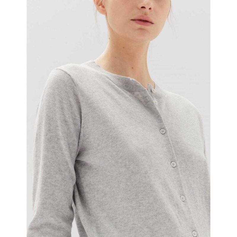 Assembly Label Semra Cotton Cashmere Cardigan Grey Marle image number 2